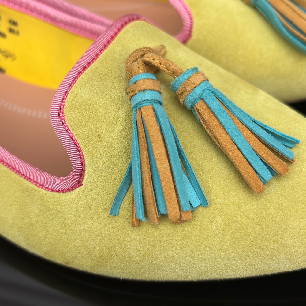 Hush Puppies Bounce Sadie Tassel Suede Slip On Yellow Size 9 - Picture 7 of 12